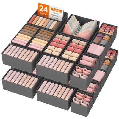 Lifewit Drawer Organizer Clothes for Closet 24 Pack