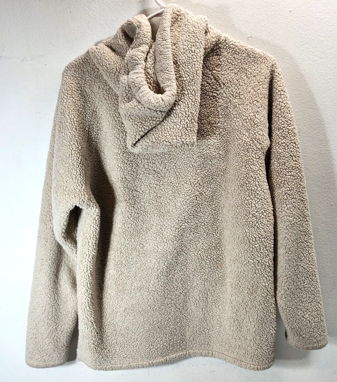 VETEMENTS Felpa donna Victoria's Secret taglia XS beige sherpa con cappuccio tunica tasca