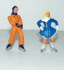 Vintage Cast Lead Man  Women Couple Skaters Skating USA Barclay Manoil Figure