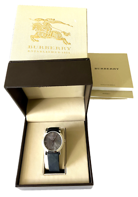 BURBERRY Heritage Beat Check Grey Dial Stainless Steel Men
