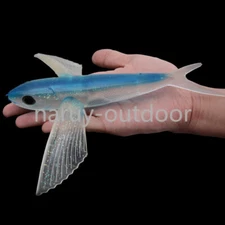 2PCS Soft Body Flying Fish Lure Trolling Lifelike Tuna Bait Big Game Saltwater
