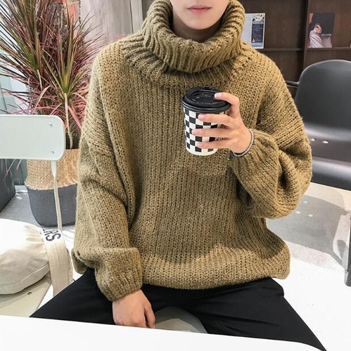 Men's Loose Turtleneck Knitted Pullover 