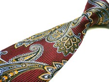 Brand New J.Z.RICHARDS Silk Tie. Rich Brocade Fabric. Hand Made in USA Wine Red