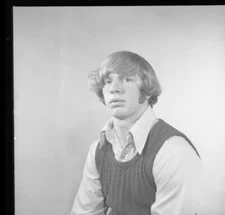 Vintage Negative B&W Med Format 1970's Yearbook Photo Boy Teen Student #204