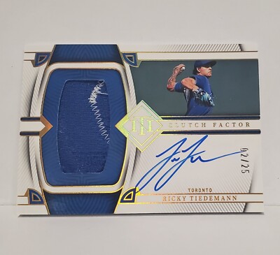 2023 National Treasures Ricky Tiedemann Clutch Factor On-Card Patch Auto 02/25