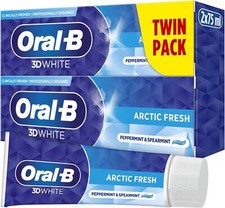 Oral-B 3D White Arctic Fresh Toothpaste Twin Pack 75 ml 93.20 per litre