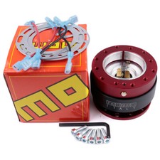 Momo Aluminium Steering Wheel Quick Release Hub Adapter Snap Boss Kit 6 Hole Red