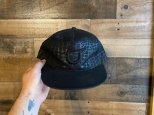 Orisue Fitted Hat Mens SZ 7 3/8 Black 3D Raised Logo Scales Snake USA Made Cap