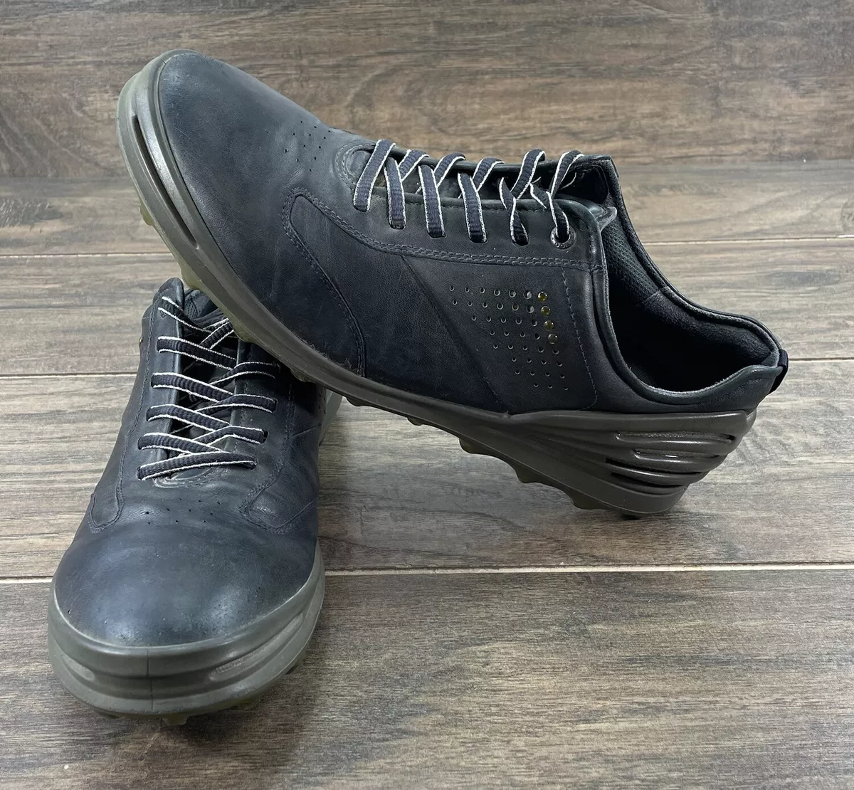 ECCO Pro Hydromax Black Leather Spider Spike Extra Width Golf Shoes 44/10 | eBay