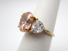 14K Yellow Gold Pink & White Stone Ring Size 6 [R309] — photo 2
