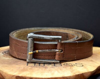 Sophos Premium Mens Vintage Belt Leather Jeans Belt Brown Size 38