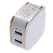 US 3.0 2-port Fast Hub Wall charger Adapter plug Home Travel For Mobile Phone