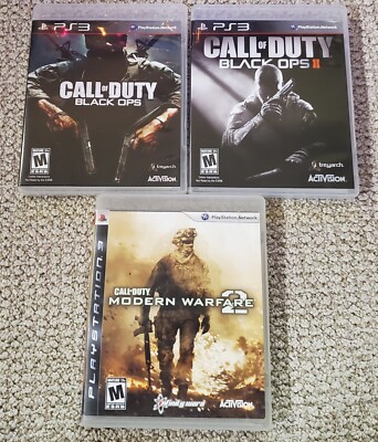 Playstation 3 - Call of Duty: Black Ops I II & Modern Warfare 2 - w/ case PS3