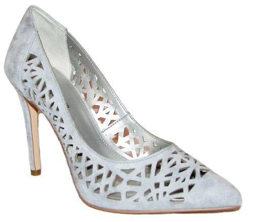 BCBGeneration Pale Blue Perforated Leather High Heels Shoes 8M