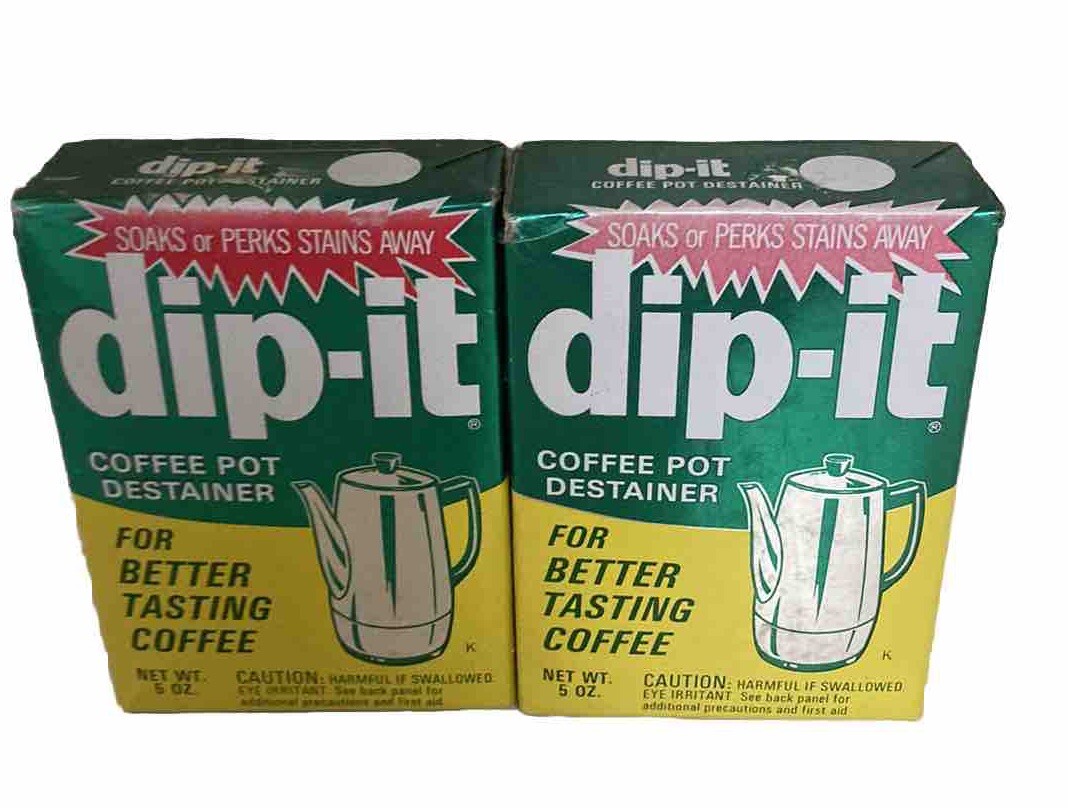 Dipit Coffee Pot Destainer 5 oz Powder NOS NEW Sealed 2 Boxes eBay