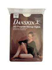 vintage danskin stirrup tights youth girls size medium 8-10 NOS NIP 80s USA made