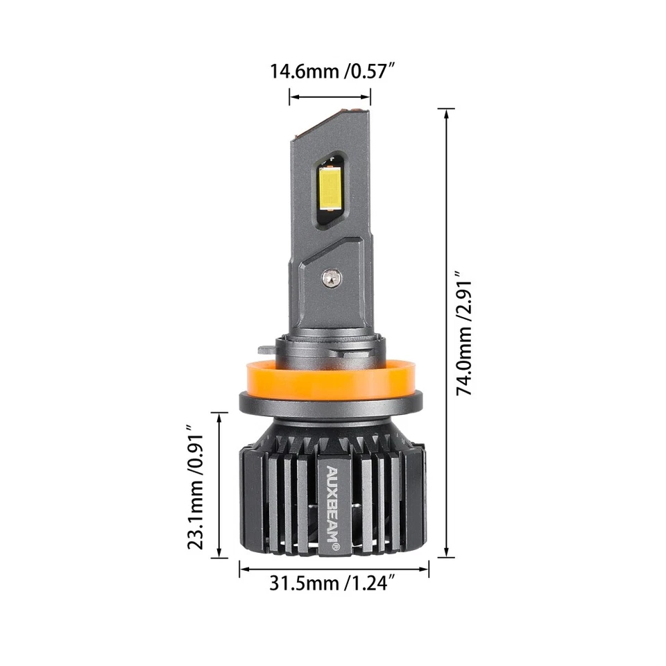 AUXBEAM 20000LM 6500K LED Headlight Hi/Lo Beam Bulb H11 H13 H4 H7 9005 9006 9007 - Image 3 of 4
