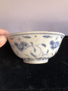 Antique Chinese Blue & White Porcelain Bowl Ming Dynasty