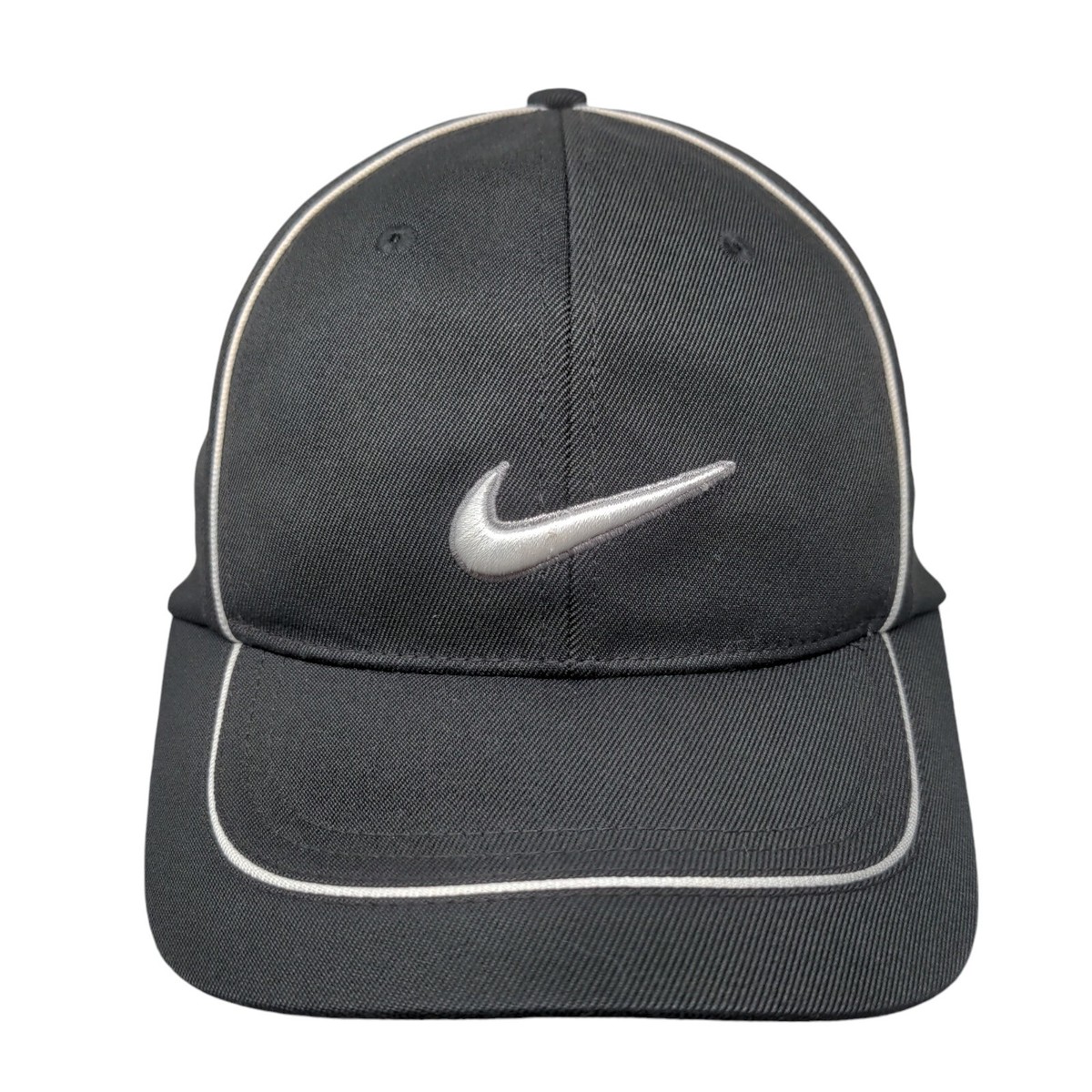 Nike Golf Fitted Hat Black S/M Embroidered Swoosh Vented Holes
