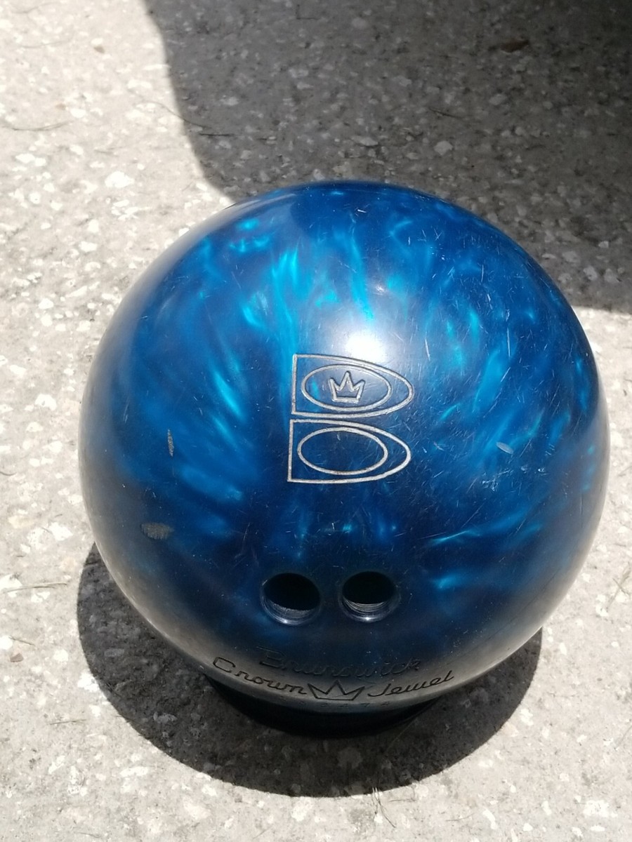 Vintage 11 lb 15.0 oz Brunswick Crown Jewel Blue Pearl Swirl