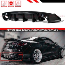 FOR 2017-2023 INFINITI Q60 UNPAINTED JDM RS STYLE SHARK FIN REAR BUMPER DIFFUSER