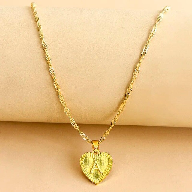 Cadenas De Oro 10k Joyería Para Mujer Gargantilla Collar Con Letras Iniciales