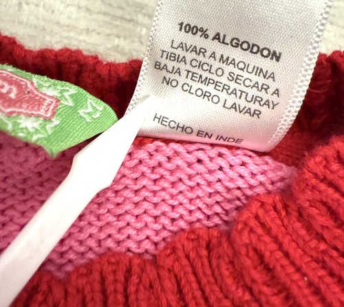 Sophie and Sam little girls pink knit horse sweater 100% cotton size M-5 - Picture 8 of 8