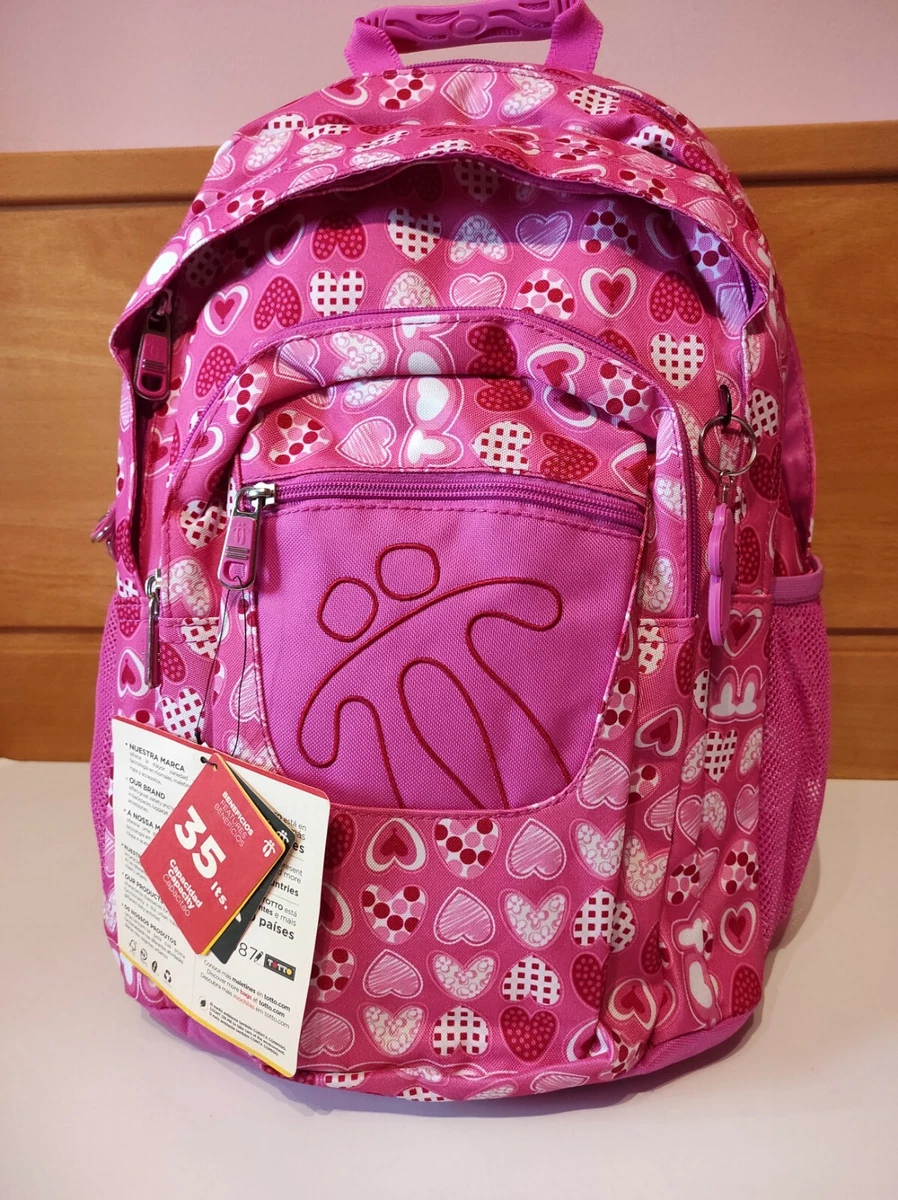 TOTTO Mochila Escolar Juvenil Morral Pencil MA04ECO031 ROSA 27x12x36.5 35L  BNWT