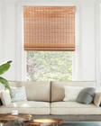 Chicology Cordless Light Filter Natural Woven Bamboo Roman Shade Brown Squirrel