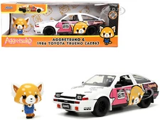 1986 TOYOTA TRUENO (AE86) RHD #25 & AGGRETSUKO FIGURE 1/24 DIECAST BY JADA 33725