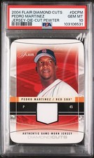 2004 FLAIR DIAMOND CUTS DIE-CUT JSY PEDRO MARTINEZ #01/13 PSA 10 GEM MINT POP 1