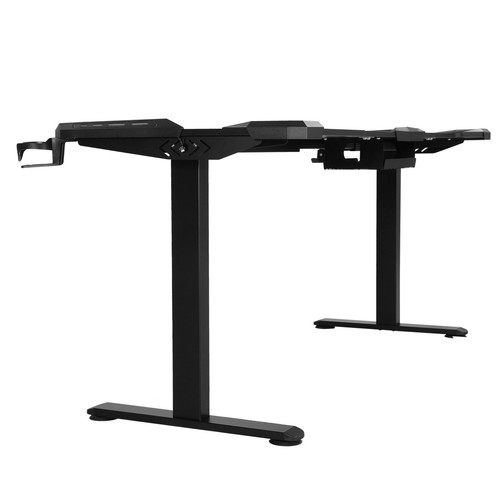 LED Gaming Tisch Schreibtisch 180x70 cm Ergonomischer PC Computertisch Schwarz - Bild 12 von 15