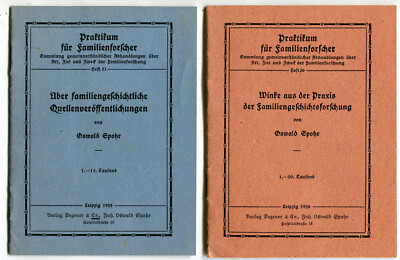 Oswald Spohr: 2 issues genealogy/family research, issues 50 and 51, Degener 1926