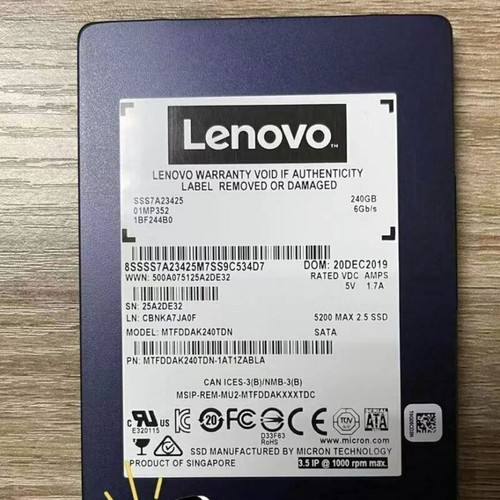 240GB SSD Micron 5200max SATA 3 MTFDDAK240TDN 5DWDP 2.2PB 6G/s