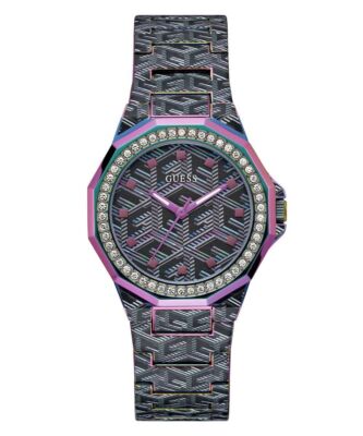 Guess Damen Armbanduhr Misfit, schwarz, pink 38 mm GW0597L2