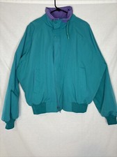 Vintage 80s California Imperial Teal Zip Fleece Lined Jacket Sz XL Made in USA