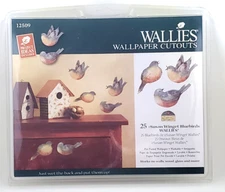 Wallies Wallpaper Cutouts 25 Susan Winget Bluebirds Wallies #12509 NEW