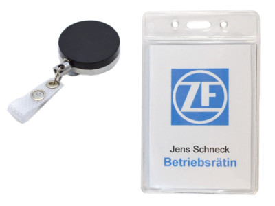 Ausweishülle inkl. Skipasshalter mit Metallschnur Zipper Ausweisjojo Skipassjojo
