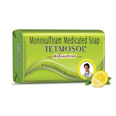 Tetmosol Medicated Soap Fights skin infections Itching with lime fragrance 100gm