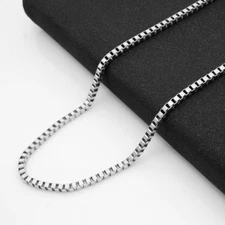 1.5/2/2.5/3mm Wholesale REAL Stainless Steel Box Chain Necklace 16-36''