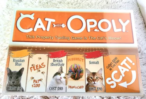 New Cat Opoly, Kitty Monopoly Version, A Feline Frenzy Of Fun! Unopened Game