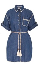 Zimmermann  denim chintz mini shirt dress size 1 ( 6 ) Exellent 