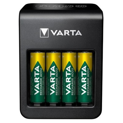 Varta Ladegerät LCD Plug Charger (inkl. 4x AA 2100mAh) | mit USB Lader Prozessor