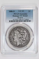 1888-O VAM "OVAL O" TOP 100 S$1 PCGS VF DETAILS: DAMAGED