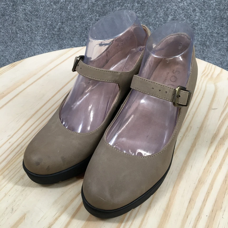 Soul Naturalizer Shoes Womens 7 M Tan Adore Wedge Mary Jane Faux Leather Buckle - Image 3 of 4