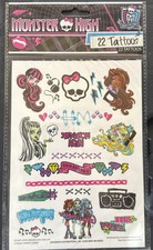 Monster High Kids Temporary Tattoos Multiple Characters 22 Tattoos Birthday Gift