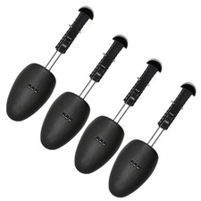 Men's Black Plastic Shoe Tree Stretcher Shaper, 2 Pairs Value Pack Set