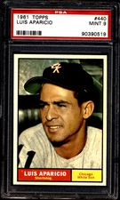 1961 Topps #440 Luis Aparicio Chicago White Sox HOF PSA 9 Mint CENTERED STUNNER!