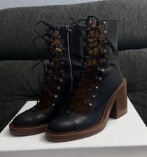 Chloé Damen Leder-Stiefeletten Schnürung/Re...