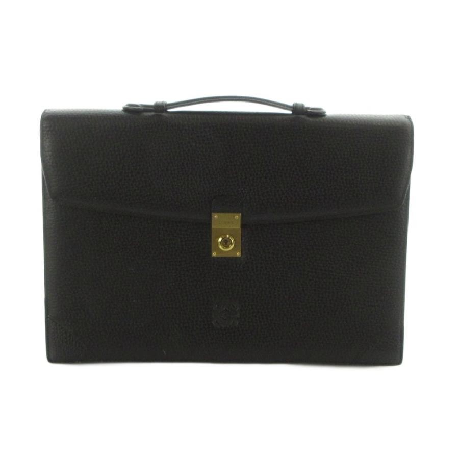 Loewe Madrid 1846 Briefcase Business Bag Document Bag Anagram Leather Black